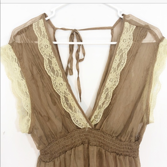 NWOT SHEER WITH LACE TOP - Picture 2 of 4